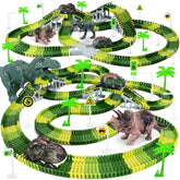 Toyk front packaging showing complete dinosaur track set and gift-ready box