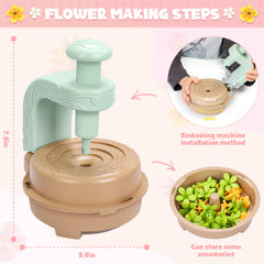 Toyly flower maker tool close-up, simplifies assembly and stores pieces