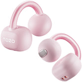 TOZO OpenEarRing front view showing earbuds and case, highlights portability
