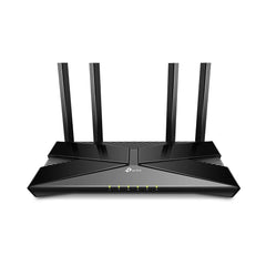 TP‑Link Archer AX10 front view showing status lights and compact design for reliable home Wi‑Fi