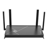 TP‑Link Archer BE230 front angle view showing sleek router and strong signal benefit