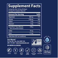 Close-up of ionic magnesium liquid texture and clarity by Trace Minerals, highlights absorption benefit