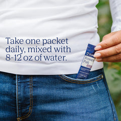Trace Minerals packet held in hand showing compact size for on-the-go convenience