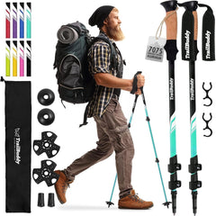 TrailBuddy front view of folded poles showing compact travel benefit