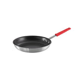 Tramontina front view of 12-inch fry pan showing large cooking surface and even heat benefit