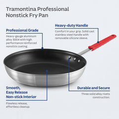 Tramontina handle close-up with removable silicone grip for comfortable handling