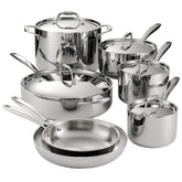 Tramontina front view of full 12-piece set highlighting complete cookware versatility