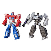 Transformers Optimus Prime and Megatron front packaging showing brand and included figures