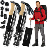 TREKOLOGY Trek-Z front view showing full poles and carry bag for easy transport