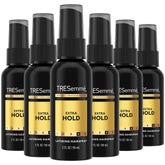 TRESemmé extra hold travel pack front showing six 2 oz cans for quick styling