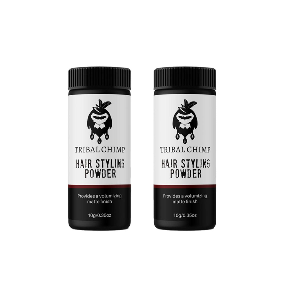 Tribal Chimp front view bottle showing compact packaging and portable styling benefit