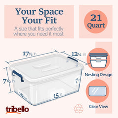 Tribello lid and latch close-up showing secure snap closure benefit