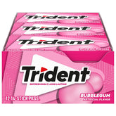 Trident front packaging showing bubblegum flavor and bulk count benefits