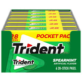 Trident front packaging showing spearmint gum and quantity benefit