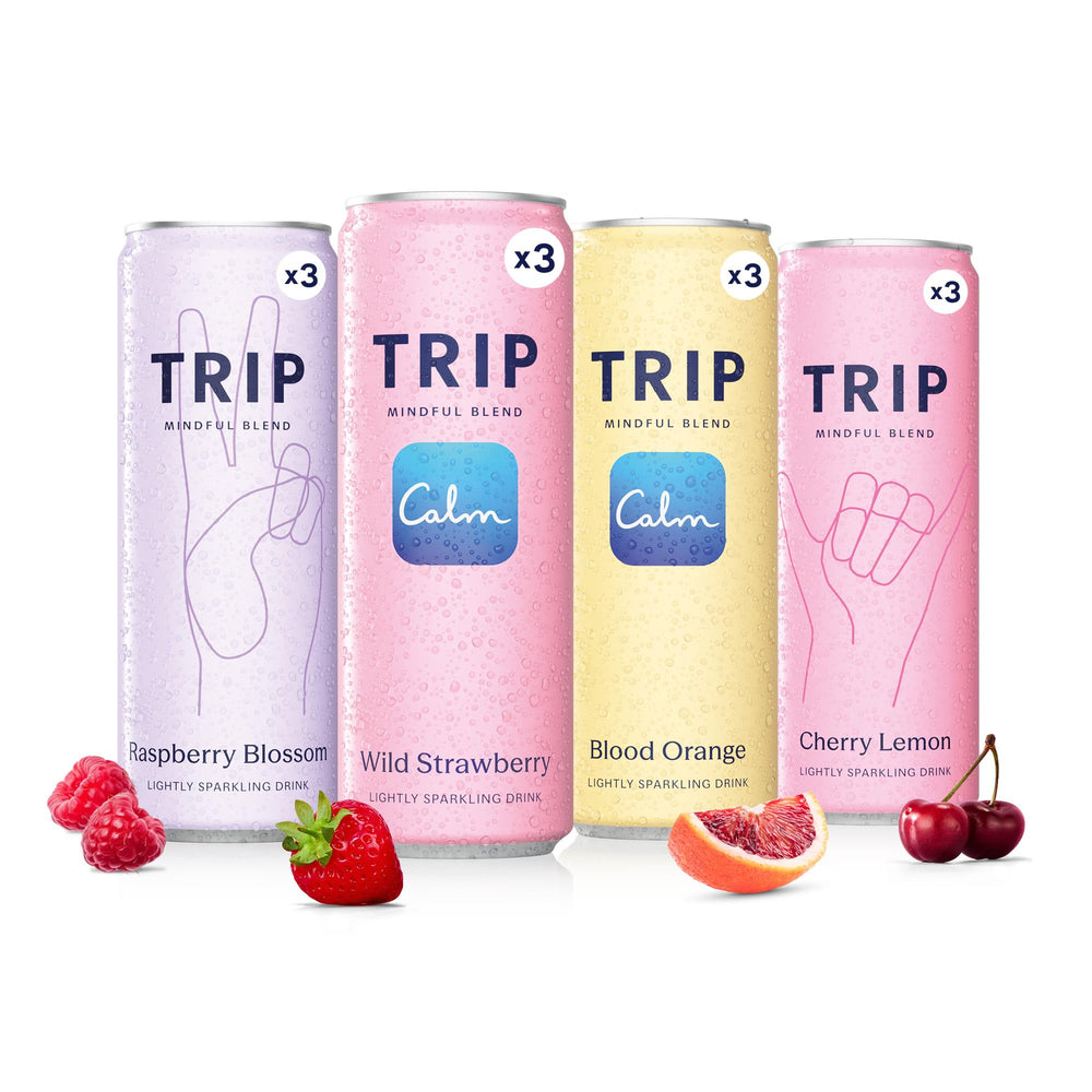 TRIP front packaging showing the 12‑pack and variety labels for easy selection
