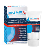 Triple Paste front tube view showing product and compact size benefit