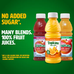 Tropicana apple bottle close-up showing clear label and crisp appeal