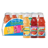 Tropicana front packaging shows 3-flavor variety and ready convenience
