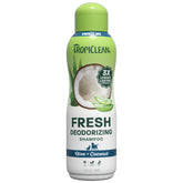 TropiClean front packaging showing 20oz bottle and clear product branding benefits