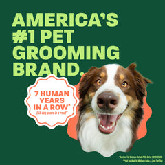 TropiClean producing lather on dog coat to illustrate cleaning and conditioning action