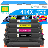 TRUE IMAGE front packaging showing four 414X cartridges and benefits