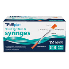TRUEplus box front packaging showing 100-count and product details for convenient storage