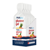 TRUEplus front packaging showing six fruit punch gel pouches for quick energy