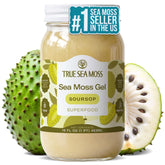 TrueSeaMoss front jar shot showing soursop gel and clear label benefit convenience