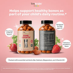 TruHeight supplement label highlighting D3 K2 calcium magnesium facts