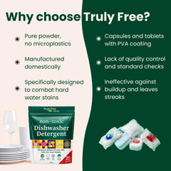Truly Free scoop measuring powder for accurate dishwasher dosing