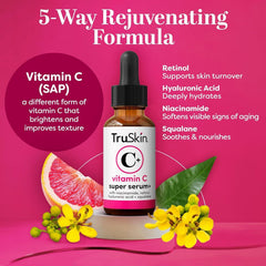 TruSkin dropper close-up dispensing serum demonstrating precise application