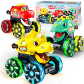 Tsomtto front view of dinosaur truck showing colorful design and easy grip