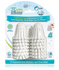 TubShroom Toss front packaging showing 21-pack and convenience