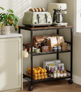 Tujurich front view showing stable microwave placement and organized shelves
