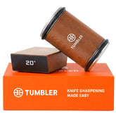 TUMBLER wooden sharpener front view showing compact ergonomic body and reliable grip