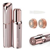 tuokiy front view of compact facial hair remover showing ergonomic design and portability