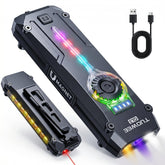 TUOWEE front angle flat EDC flashlight showing compact profile and power
