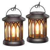 TuyLuxe front view lantern showing warm glow and elegant black finish for ambiance
