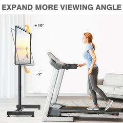TVON stand showing height adjustment steps for ergonomic viewing benefit