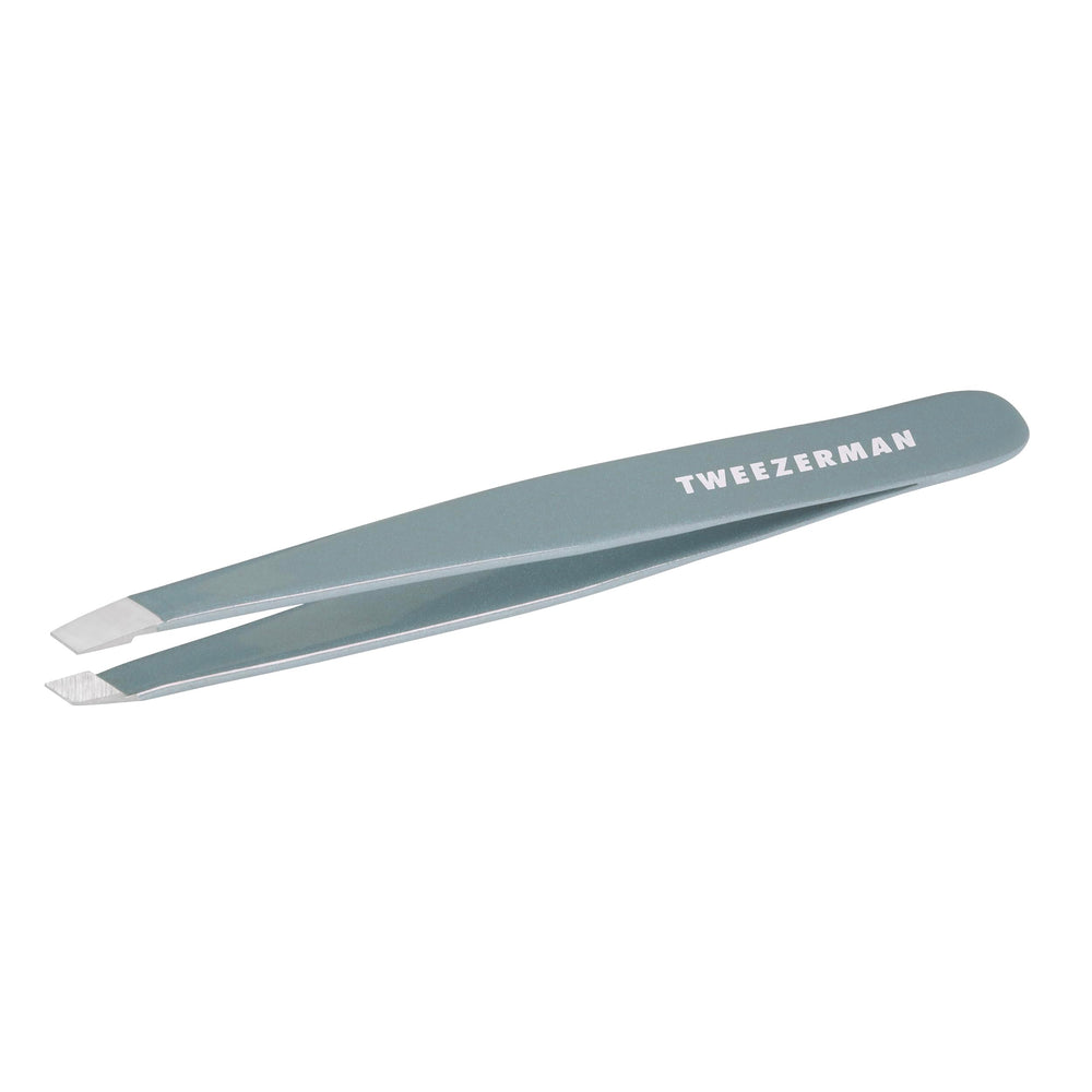 Tweezerman mist blue front packaging showing professional tweezer benefit