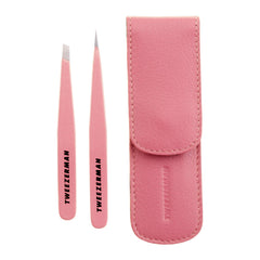 Tweezerman tea rose front packaging showing compact tweeze set and case benefit travel convenience
