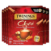 Twinings box front showing chai black tea and pack information for quick selection