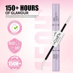 uCoolMe white bond drying invisible on lash band for natural finish