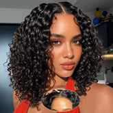 UCUVIC front view curly bob wig showing natural hairline benefit