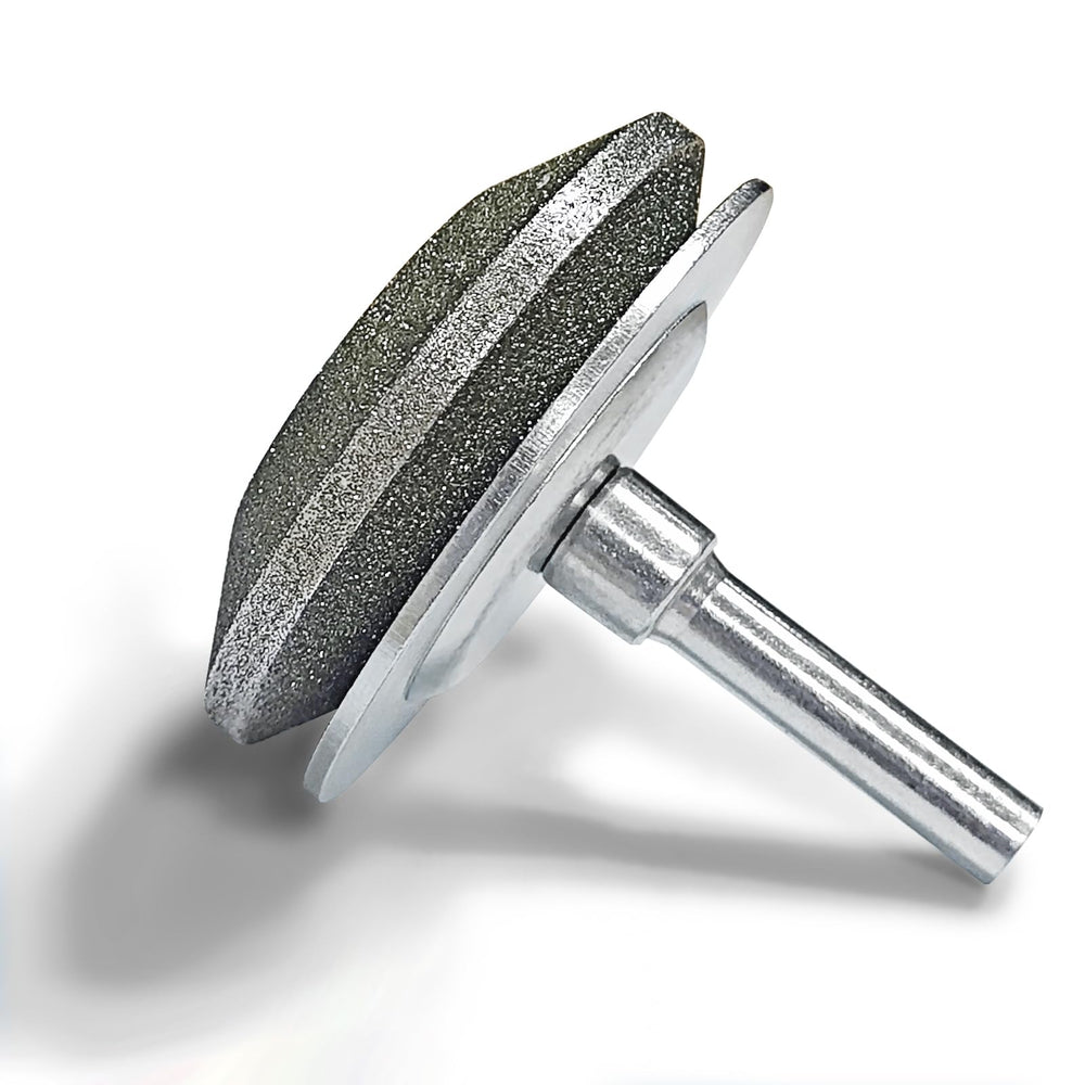 UF-SHARP front view of sharpener showing compact all-metal design and durability