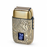 Ufree foil shaver front view showing controls and sleek design benefit: ergonomic shave