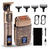 Ufree foil shaver front view showing sleek metal finish and travel-ready design benefit clarity