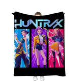 Ugecl front view of K Pop D.e.mon Hunters blanket showing full printed design and cozy look