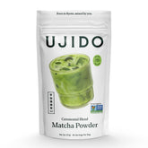 Ujido front packaging showing vibrant matcha branding and size benefit