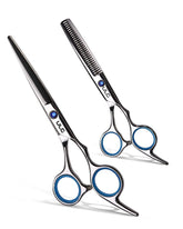 ULG front view of scissors and thinning shears showing professional set and polished finish